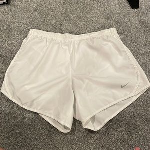 White Nike kids drifit shorts